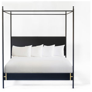 In Stock The Josephine Bed Four Poster Black Iron Canopy Bed Contemporary Canopy Beds By Doorman Designs Houzz