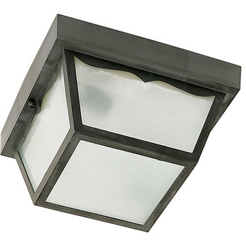 Nuvo 1-Light 8" Carport Flush Mount, With Frosted Acrylic Panels Black, SF77-863