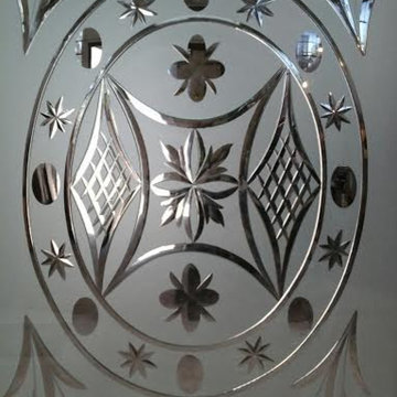 Parlor Door with Decorative Glass Panels