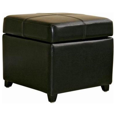Storage Cube Ottoman in Black