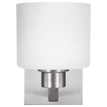 Sea Gull Canfield 1-Light Bath/Wall Sconce 4128801-962, Brushed Nickel