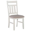 Linon Turino Wood Set of 2 Upholstered Dining Side Chairs in Smokey White