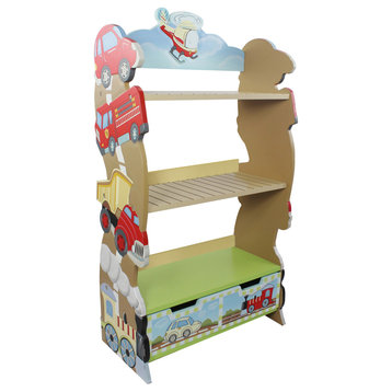 Kids Transportation Bookshelf Child Bookcase