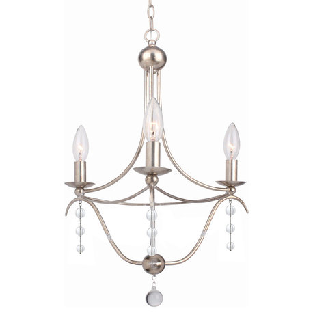 Metro 3 Light Antique Silver Mini Chandelier