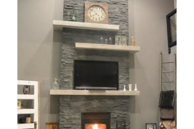 Inspiration for a mid-sized rustic home design remodel in Other