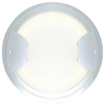 Aniko 1-Light Semi-Flush Mount, Chrome, White/Clear Glass