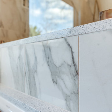 Eclectic White Master Bathroom Design Leesburg, VA