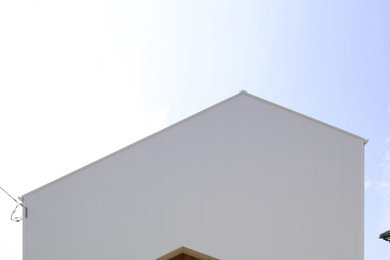 他の地域にある中くらいなコンテンポラリースタイルのおしゃれな家の外観 (メタルサイディング、縦張り、長方形) の写真
