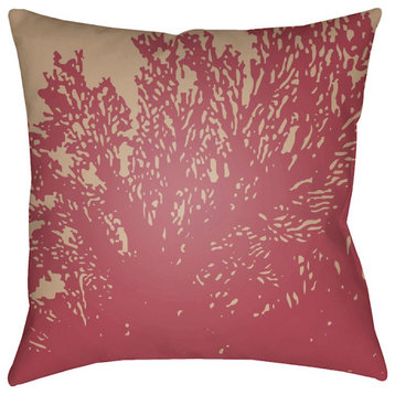 Textures by Surya Poly Fill Pillow, Fuchsia/Taupe, 22' x 22'