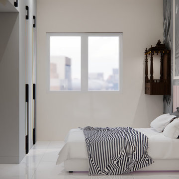 Bedroom View with Puja Mandir & Bed