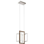 Elan Lighting - Elan Lighting 84045 Viho - 10 Inch 1 Led Pendant - Mixing Woods, Mediums And Finishes: Its An ArtistsViho 10 Inch 1 Led P Polished Nickel Fros *UL Approved: YES Energy Star Qualified: n/a ADA Certified: n/a  *Number of Lights: 1-*Wattage: LED bulb(s) *Bulb Included:Yes *Bulb Type:LED *Finish Type:Polished Nickel