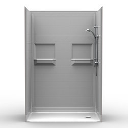 Multi-Piece Barrier Free 54&Prime; x 30&Prime; x 80&Prime; Shower | Beveled Threshold | 3/4&Prime; Curb - Products
