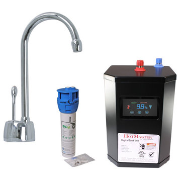 HotMaster DigiHot Instant Hot Water Dispenser and Digital Tank With Filter, Polished Chrome