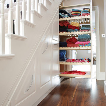 Traditional under stairs storage unit in London, UK