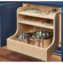 Three-Tiered Pot and Pan Pullout Cabinet - Kitchen Cabinetry