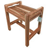 EcoDecors EarthyTeak Classic 18" Shower Bench With LiftAide Arms