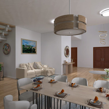 Open-Concept Living and Dining Rendering