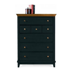 American Drew 181-215BM Drawer Chest- Black w/ Maple Top Sterling Pointe - Dressers