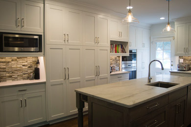 This is an example of a transitional home design in New York.