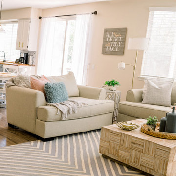 Cottage Family Room with Boho and a Touch of Farmhouse