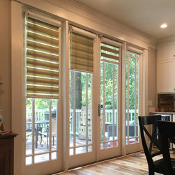 Zebra Shades in Open Living Area - Roller Shades