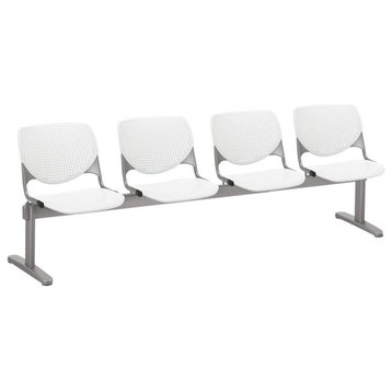 KFI KOOL Polyurethane 4 Seat Reception Bench in White Finish