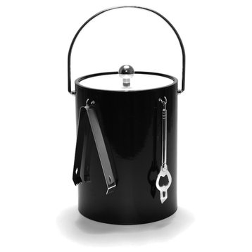 5-Quart Ice Bucket With Bar Tools, Black