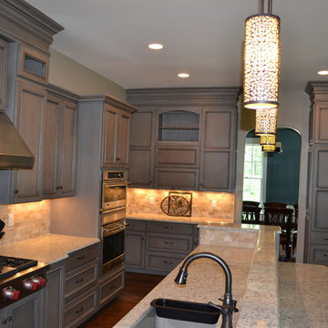 Gray Stained Cabinets, With Black Glaze