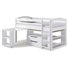 Rosebery Kids Junior Loft Bed with Storage Drawers Bookshelf and Desk in White