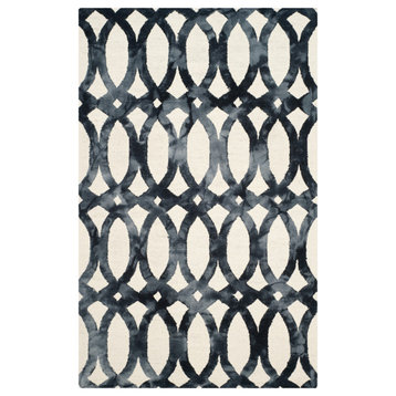 Safavieh Dip Dye Collection DDY675 Rug, Ivory/Graphite, 5'x8'