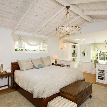 Beach Cottage Chic bedroom with Custom-Built in Office