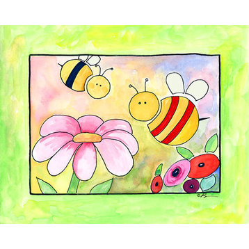 Busy As Bees, Ready To Hang Canvas Kid's Wall Decor, 11 X 14