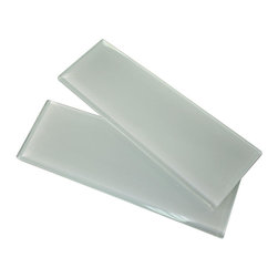 4x12 Glossy White Subway Glass Mosaic Tiles - Home Accessories & Decor