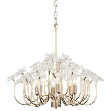 Varaluz 378C06 Wildflower 6 Light 26"W Candle Style Chandelier - Gold Dust /