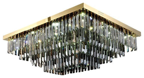 Gio Smoke Gray Crystal Ceiling Chandelier, 50cmx50cm - Contemporary ...