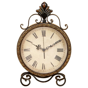 Rustic Brown Metal Clock 72755
