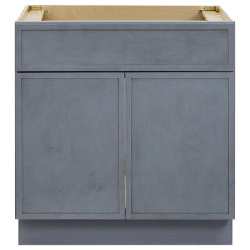 30" W Birch Plywood Single Base Storage Cabinet With Soft Close Door