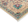 Contemporary One-of-a-Kind Patterned & Floral Handmade Area Rug, Linen, 6'x9'