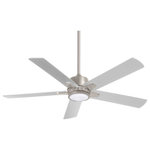 Minka Aire - Minka Aire F619L-BN Stout - 54 Inch 5 Blade Ceiling Fan with Light Kit - Amps: 0.55 Color Temperature:Stout 54 Inch 5 Blad Brushed Nickel Silve *UL Approved: YES Energy Star Qualified: n/a ADA Certified: n/a  *Number of Lights: 1-*Wattage:16w LED bulb(s) *Bulb Included:Yes *Bulb Type:Z42 LED *Finish Type:Brushed Nickel