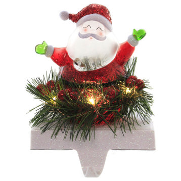 Christmas Santa Stocking Holder Led Acrylic Mantel Fireplace 31250