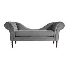 Carey Tufted Chaise Lounge, Grey