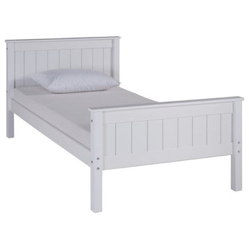 Alaterre Furniture Harmony Twin Wood Platform Bed in White