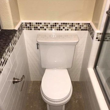 Mosaic Back Splash Glass Tile Bathroom