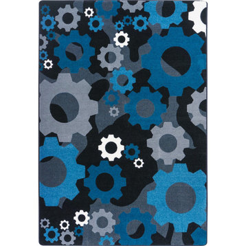 Shifting Gears 10'9" X 13'2" Area Rug, Color Sapphire