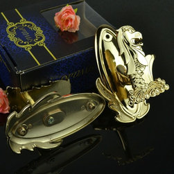 QYN13 Merlion Zinc Alloy Curtain Tieback Holdbacks in Gold Color - Window Treatment Accessories