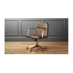 Draper Faux Leather Office Chair | CB2 - Cable Management