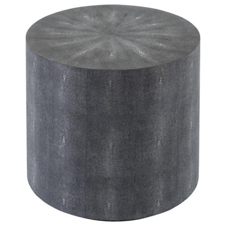 Javon Faux Shagreen End Table Black