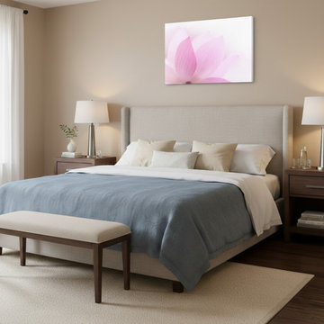 Closeup on Lotus Flower Petal Transitional Wall Art