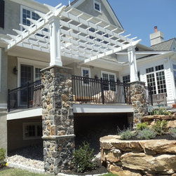 Composite Pergola on Natural Stone Masonry Piers - Pergolas