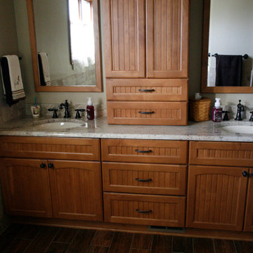 Spacious Master Bath with Sliding Barn Door in Troy